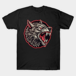 Fierce Red-Eyed Wolf T-Shirt